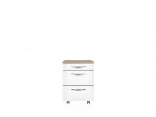 Комод Executive KTN3S, розмір: шир.,вис.,глиб., 40,5 /57,5 /40см, колір : дуб Сан-Ремо світлий /білий глянець