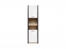 Стелаж Executive REG2D1S/22/6, розмір: шир.,вис.,глиб., 60 /218,5 /40,5см, колір : сірий Вольфрам /дуб Сан-Ремо світлий /білий глянець