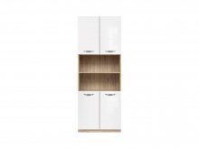 Стелаж Executive REG4D/22/8, розмір: шир.,вис.,глиб., 80 /218,5 /37,5см, колір : дуб Сан-Ремо світлий /білий глянець