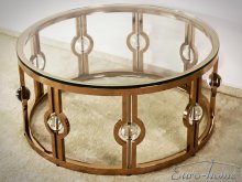 C366-1 Стол журнальный
размер 90х90х42 см
материал стекло и металл золото