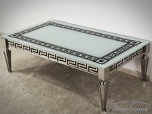 C375 Стол журнальный
размер 130х70х43 см
материал метал и стекло белое