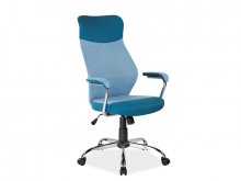 Q-319 Кресло офисное размер 112-122 // 48-58х52х64 см материал ткань цвет голубой