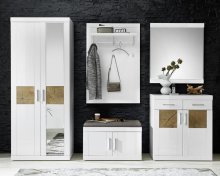 BOCA Комплект мебели  BRW ( с 5 элементов)
размер 240х196х40 см
цвет  белый/белый глянец/ дуб