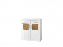 BOCA Комод  KOM2D2S/9/8
размер 80х90х40 см
цвет белый/ белый глянец/ дуб