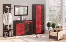 ГАНЬБИ-ТІК Передпокій ВТ-3949 КОМФОРТ МЕБЛІ
розмір 200х244х47 см
колір венге/ червоний перламутр