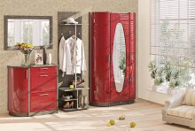 ГАНЬБИ-ТІК Передпокій ВТ-3950 КОМФОРТ МЕБЛІ
розмір 210х185х38 см
колір венге/ червоний перламутр