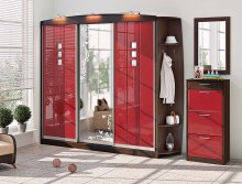 ГАНЬБИ-ТІК Передпокій ВТ-3951 КОМФОРТ МЕБЛІ
розмір 270х244х47 см
колір венге/ червоний перламутр