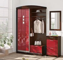 ГАНЬБИ-ТІК Передпокій ВТ-3952 КОМФОРТ МЕБЛІ
розмір 160х244х47 см
колір венге/ червоний перламутр