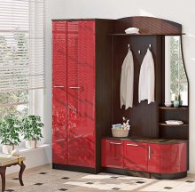 ГАНЬБИ-ТІК Передпокій ВТ-3956 КОМФОРТ МЕБЛІ
розмір 180х201х58 см
колір венге/ червоний перламутр