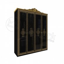 JENNIFER BLACK-GOLD Шафа 4дв JF-24-BL
розміри 1895х595х2320 см
колір глянець чорний-золото