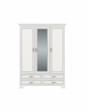 TIFFANY шкаф с зеркалом 3d4s woodline крем