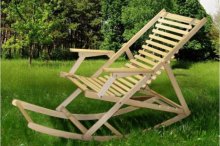 Лежак, шезлонг садовий Мікс-Меблі Шезлонг "Пікнік" з качалкою (натуральний) 