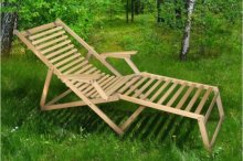 Лежак, шезлонг садовий Мікс-Меблі Шезлонг "Пікнік" з підставкою (натуральний) 