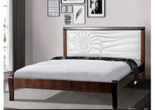 Ліжко з м'яким узголів'ям Аква 160*200 см темний горіх 