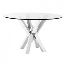 110376 Dining table round "TRIUMPH"-Steel/glass (Eichholtz)