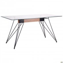 Стіл обідній Каттані чорний/стекло прозоре