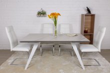 MOSS Стіл обідній кераміка
розмір 160-240х90х76 см
Колір: білий глянець із імітацією малюнка мармуру.